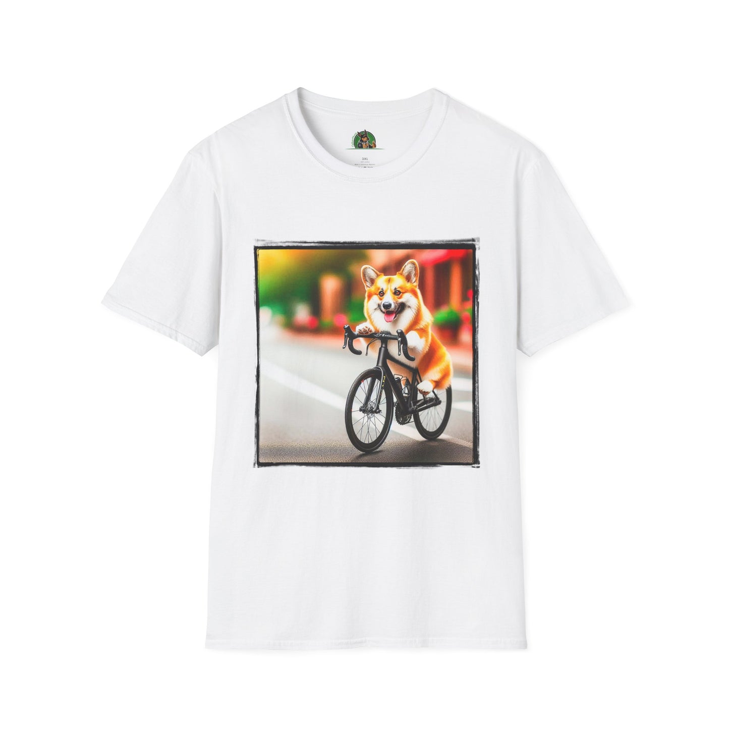 Pembroke Welsh Corgi bicycle shirt T-Shirt Printify XS White