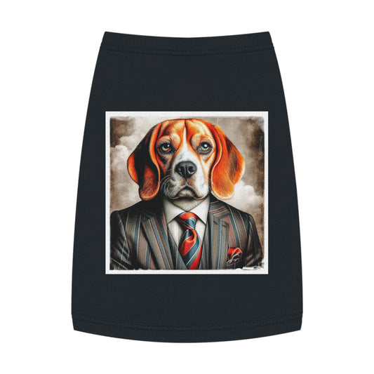 Pet Tank Top Beagle Dog Wearing Business Suit Pets Printify   