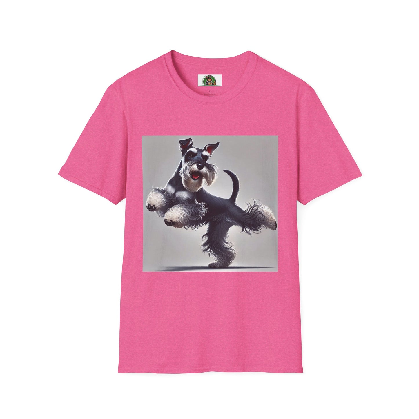 Dancing Miniature Schnauzer T-Shirt T-Shirt Printify S Heather Heliconia