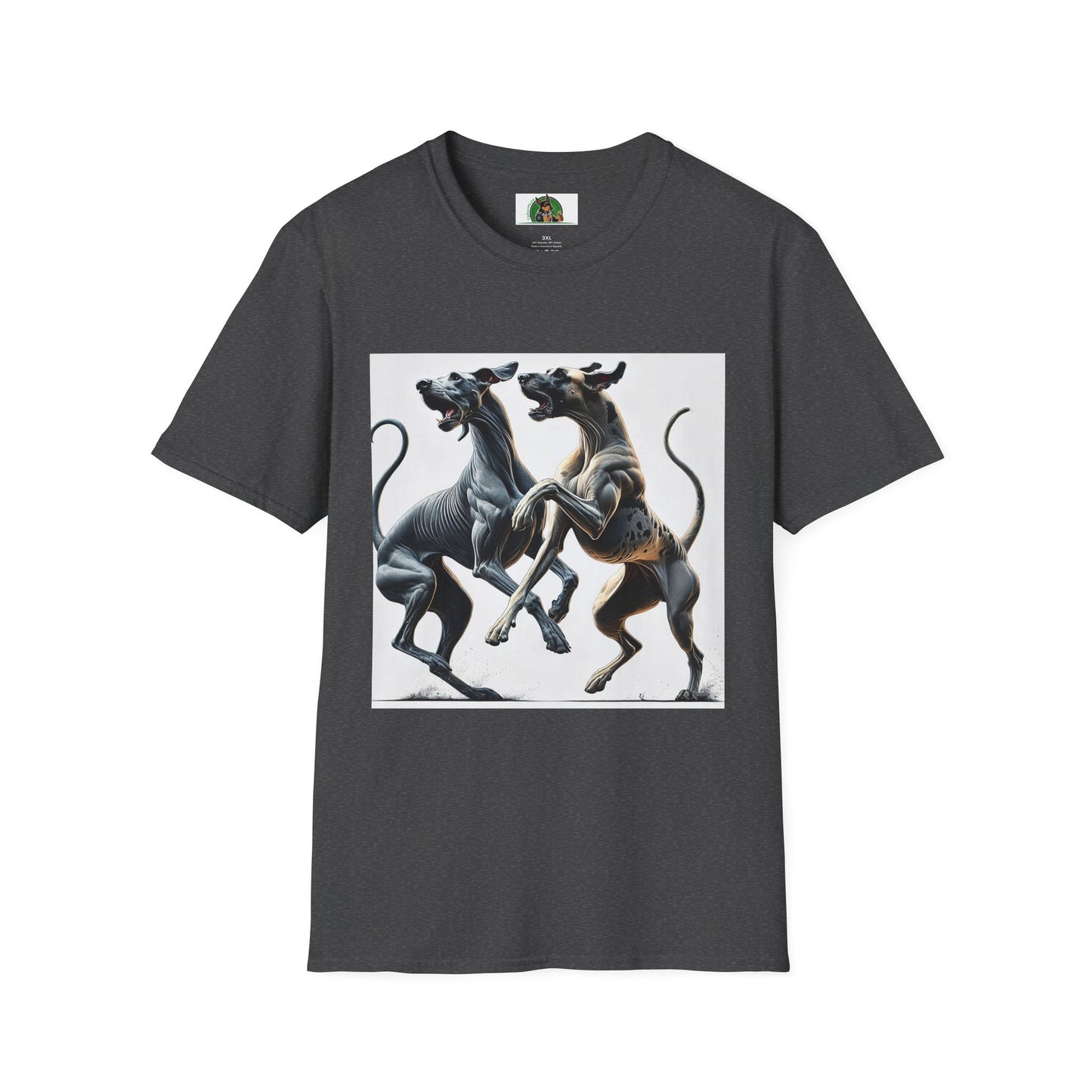 Dancing Great Danes T-Shirt T-Shirt Printify XS Dark Heather