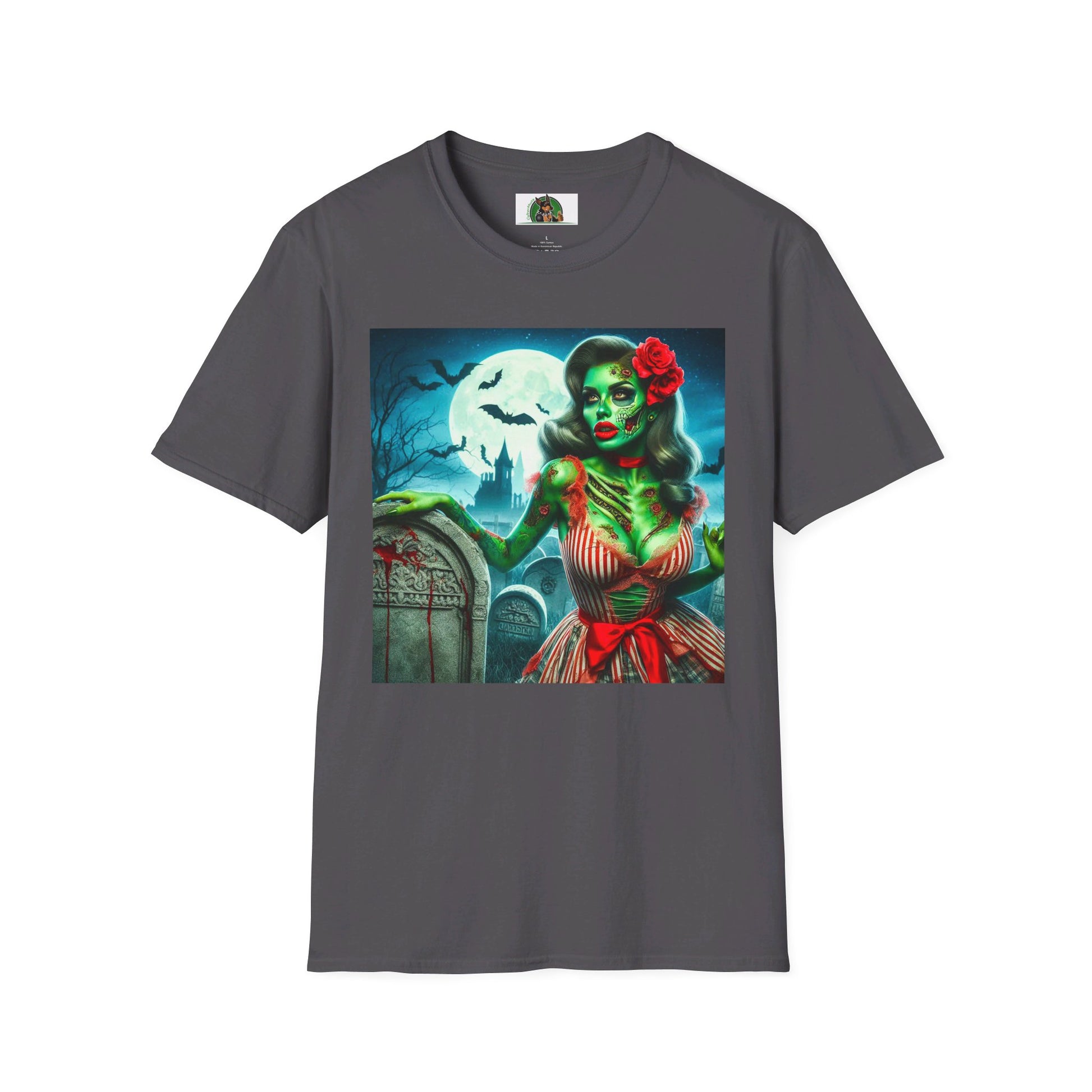 Zombie Girl T-Shirt Printify S Charcoal 