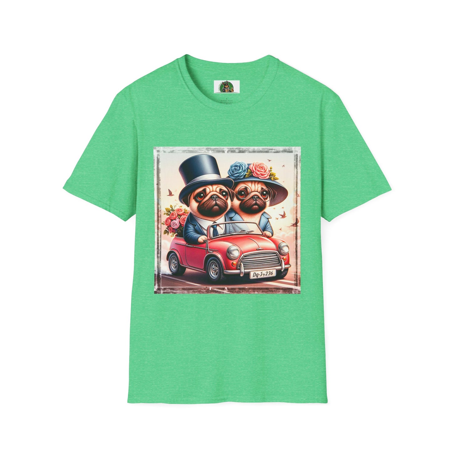 Wacky Pugs T-Shirt Printify S Heather Irish Green 