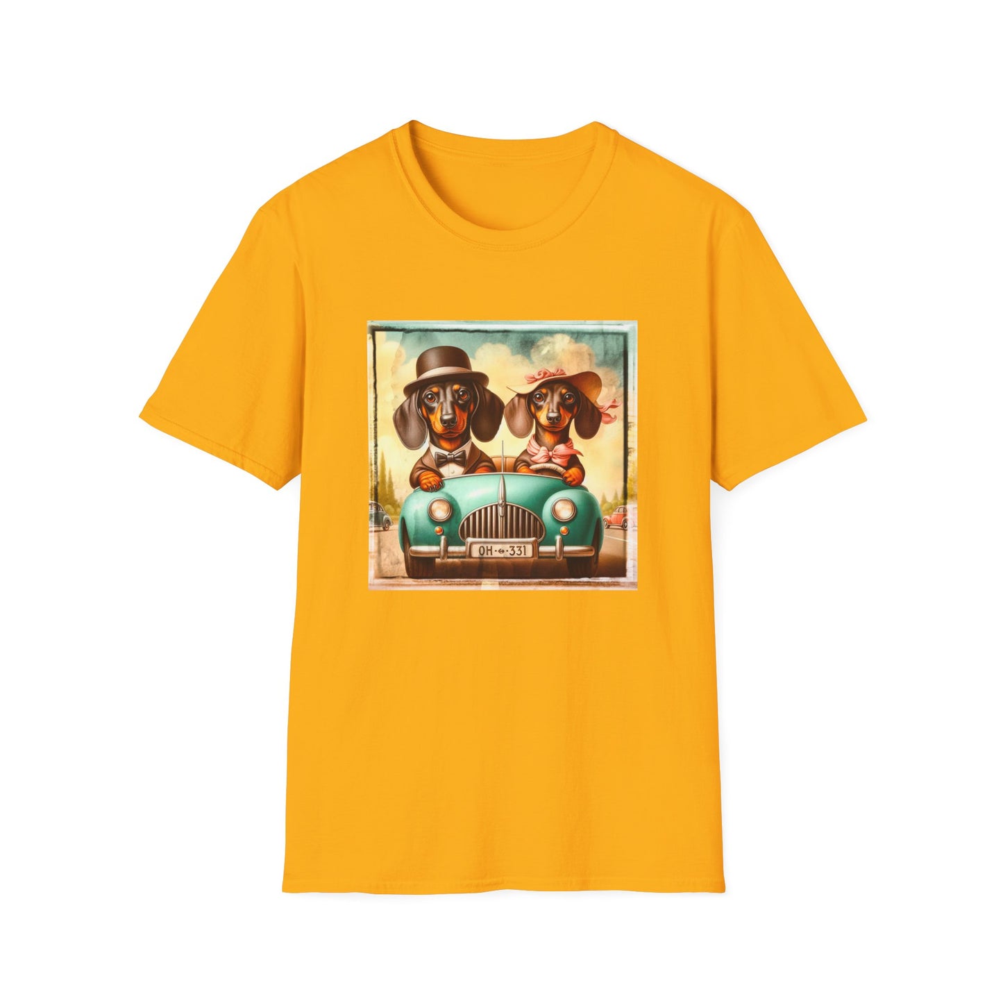 Wacky Dachshund T-Shirt Printify S Gold 