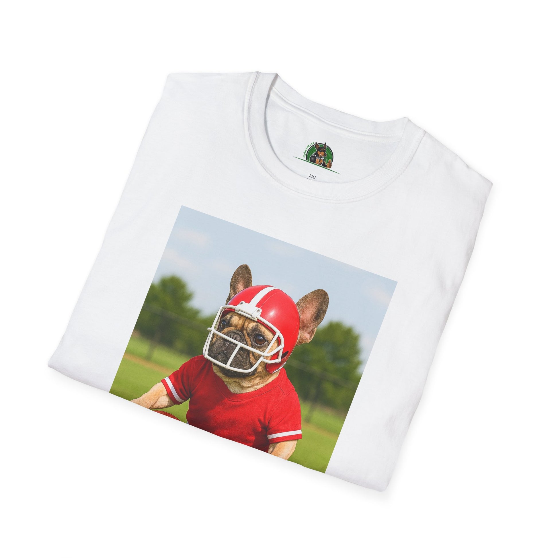 Sports Football French Bulldog T-Shirt T-Shirt Printify