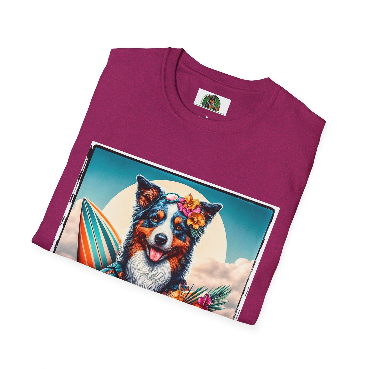 Australian Shepherd Floral Beach Surfer