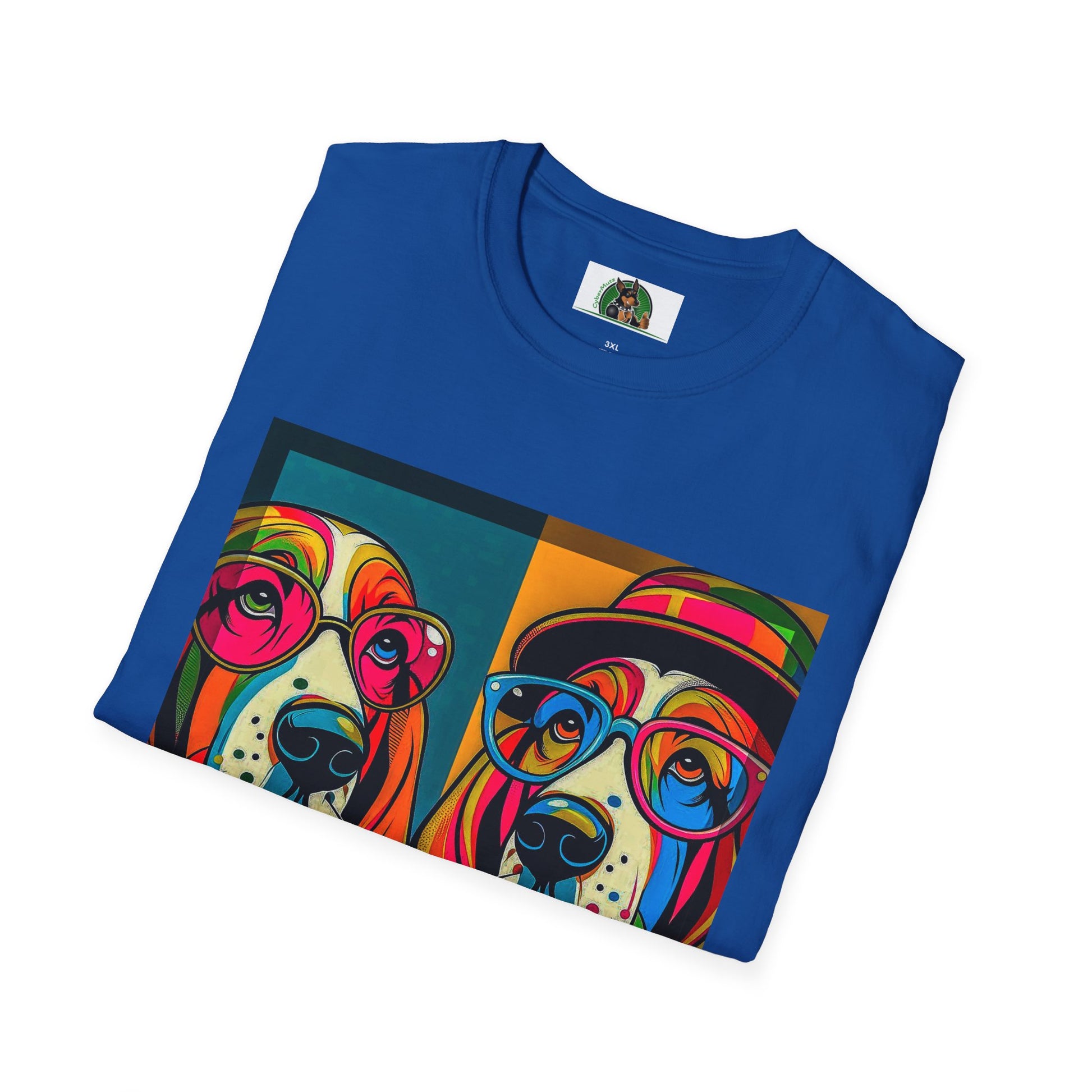 Basset Hound Couple Pop Art Pic T-Shirt Printify   