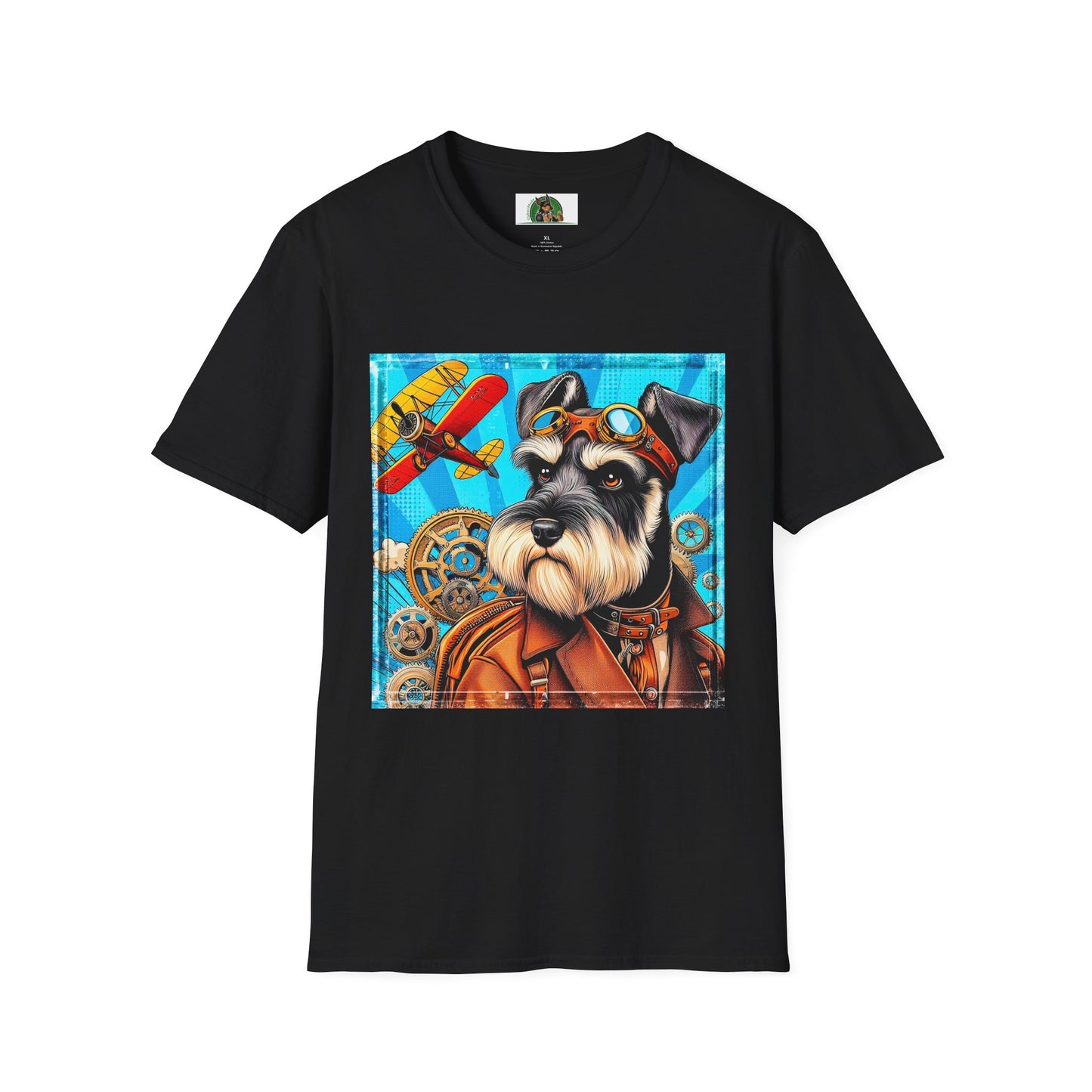 Schnauzer T-Shirt with Miniature Schnauzer Design T-Shirt Printify XS Black 