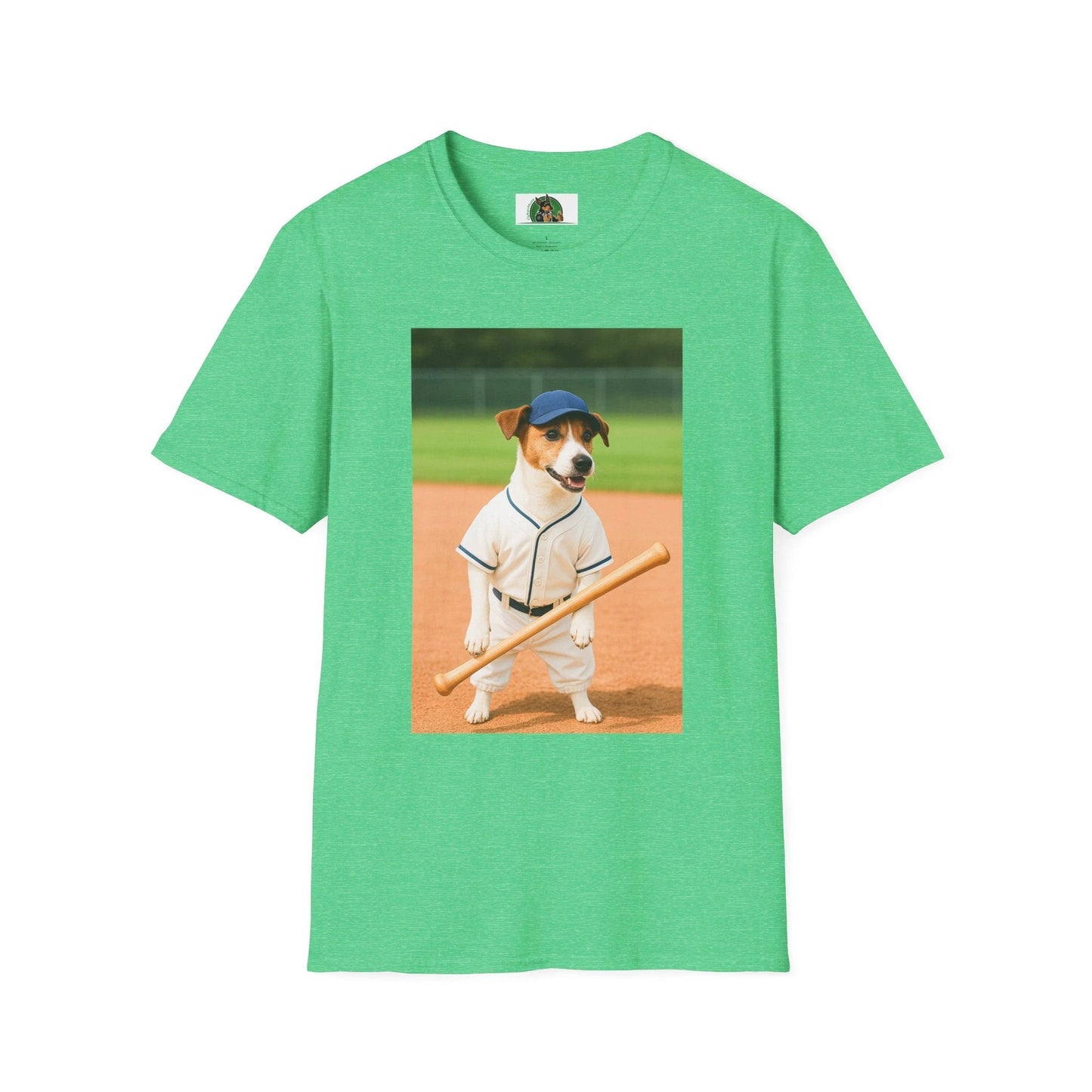Jack Russell Baseball Tee — Sports Dog T-Shirt T-Shirt Printify Heather Irish Green S