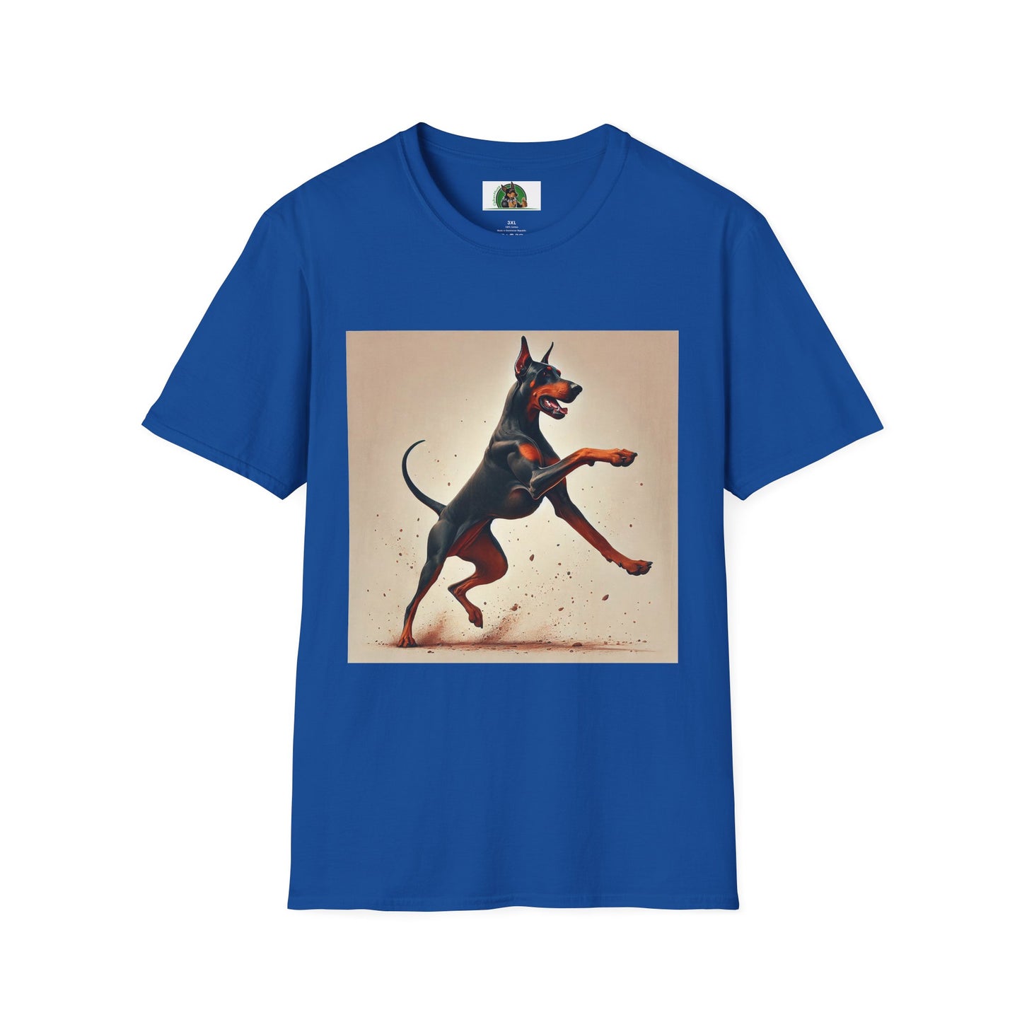 Dancing Doberman Unisex T-Shirt T-Shirt Printify XS Royal