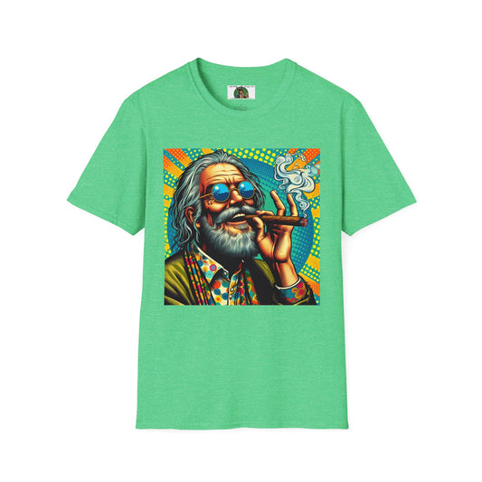 Wacky Cigar Dude T-Shirt Printify Heather Irish Green S 