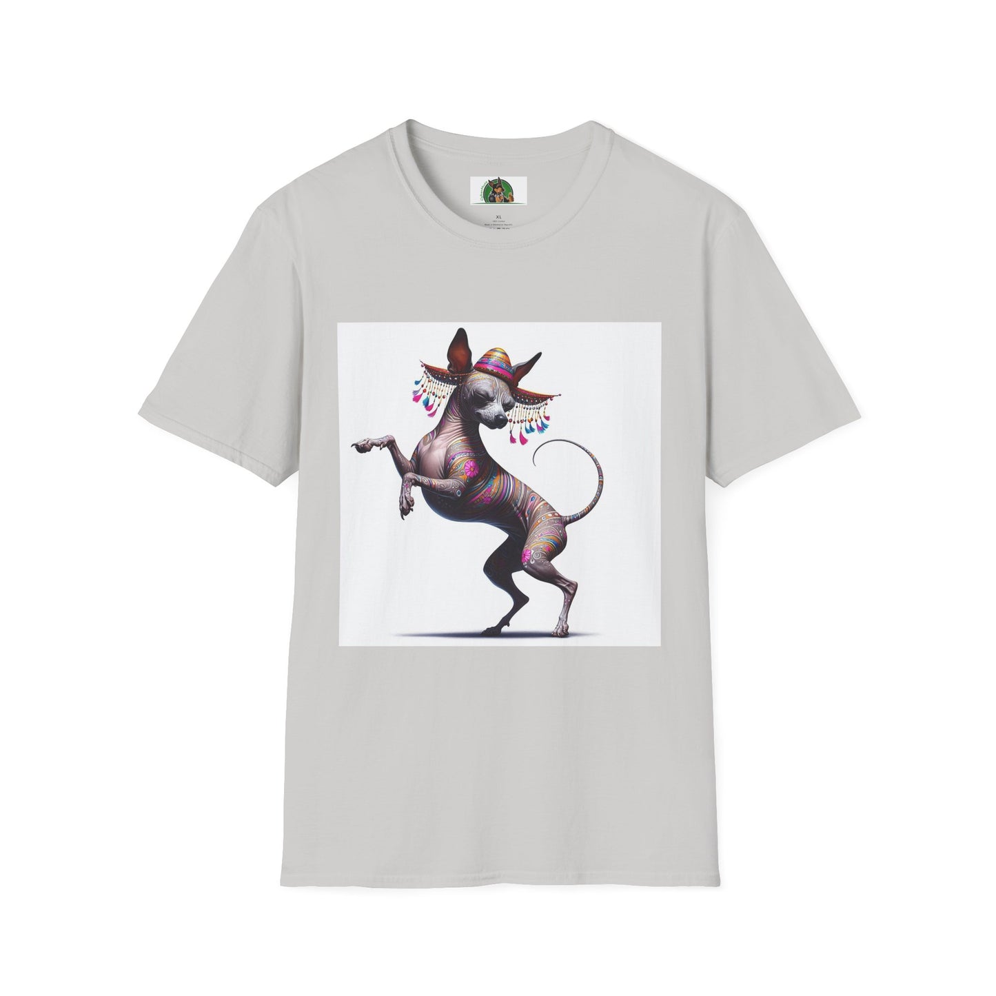 Mexican Hairless Dancing Dog T-Shirt T-Shirt Printify S Ice Grey