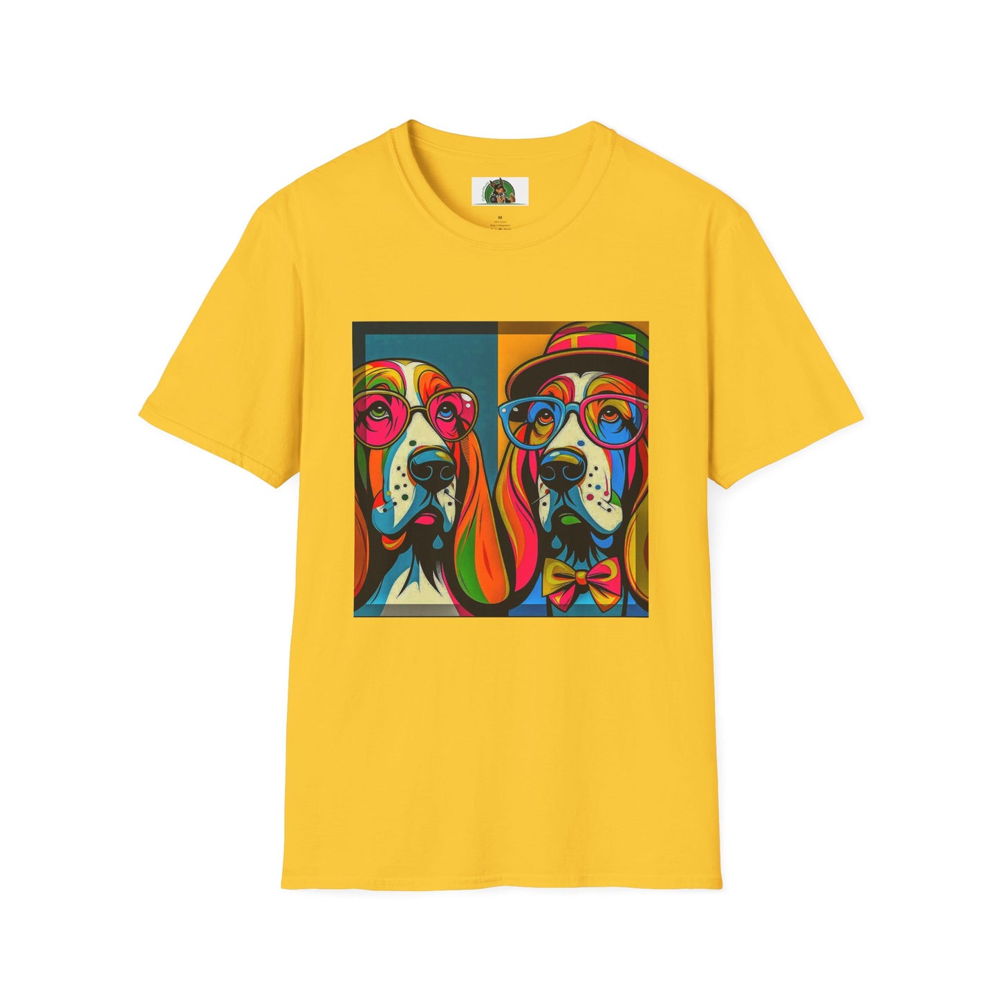 Basset Hound Couple Pop Art Pic T-Shirt Printify S Daisy