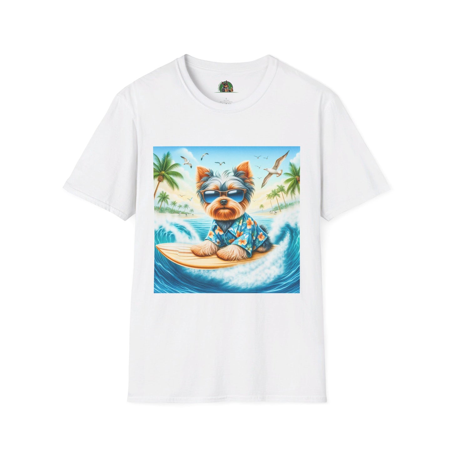 Yorkie T-Shirt Printify S White 