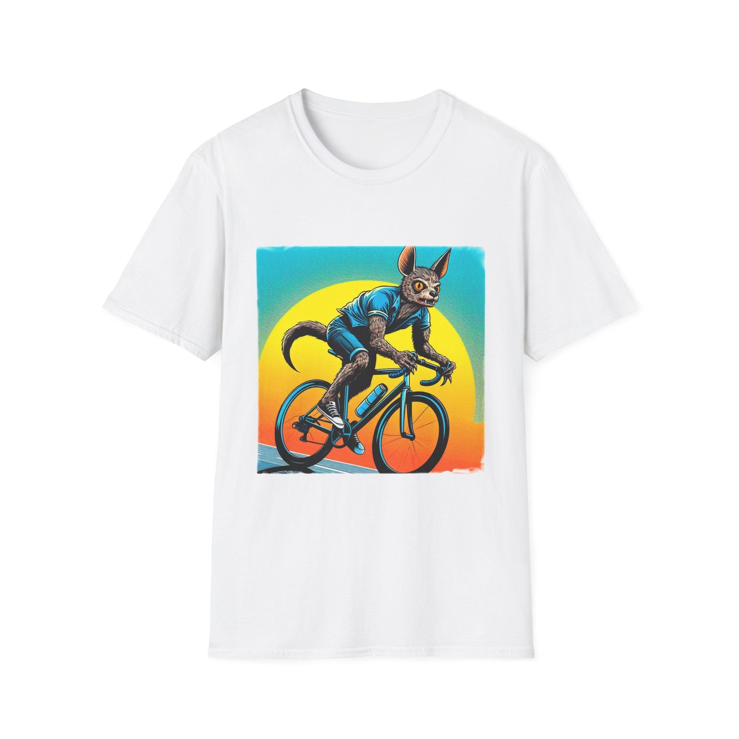 Chupacabra bike riding t shirt T-Shirt Printify XS White