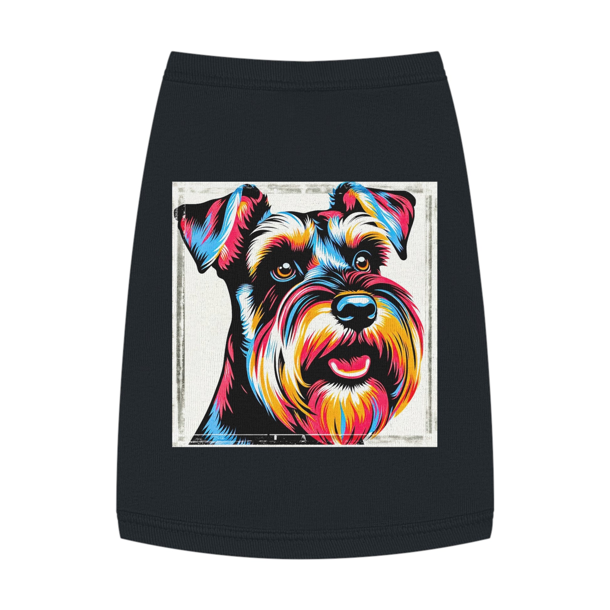 Miniature Schnauzer colorful puppy shirt Pets Printify M Black