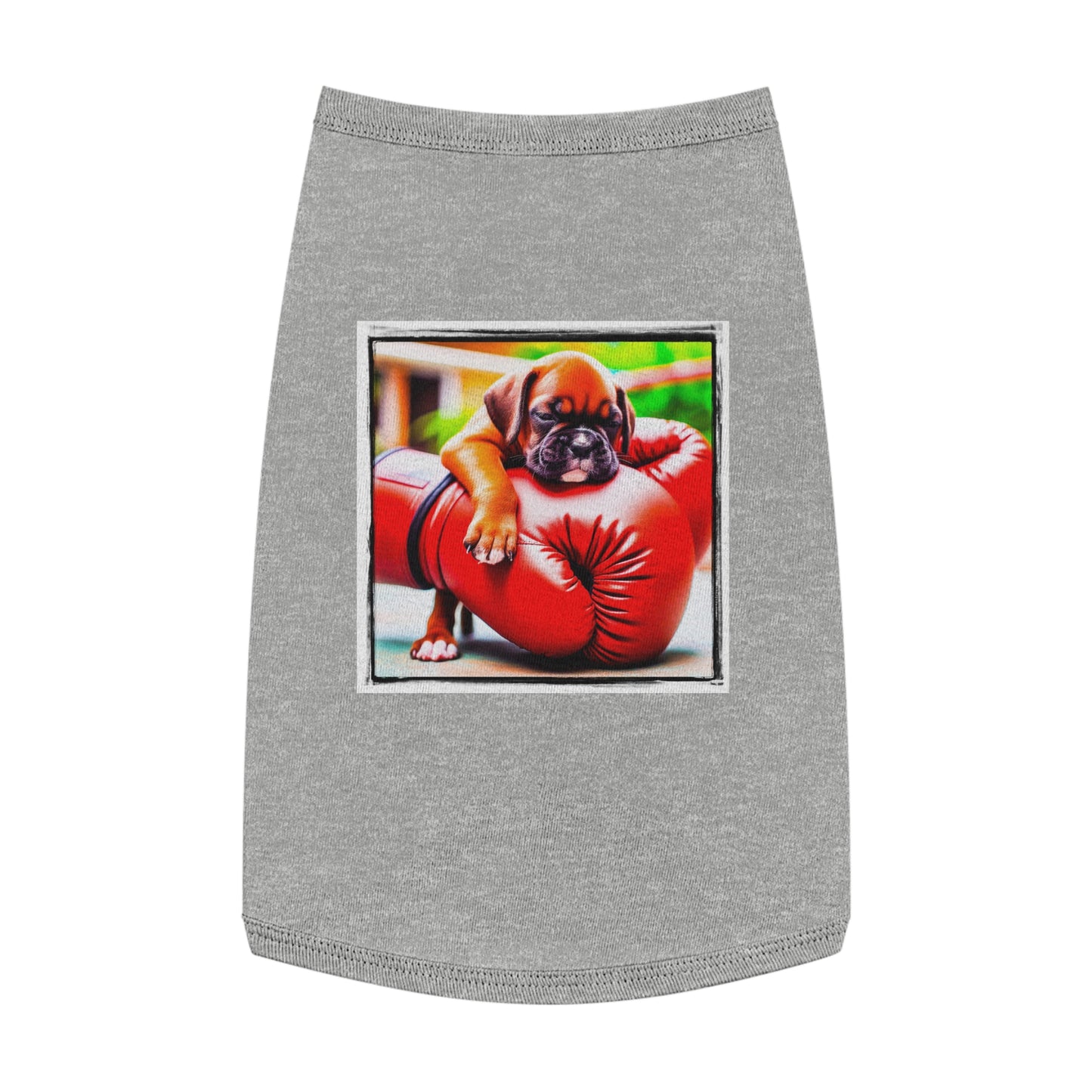 Pet Tank Top Boxer Puppy On Boxing Gloves Pets Printify L Heather 