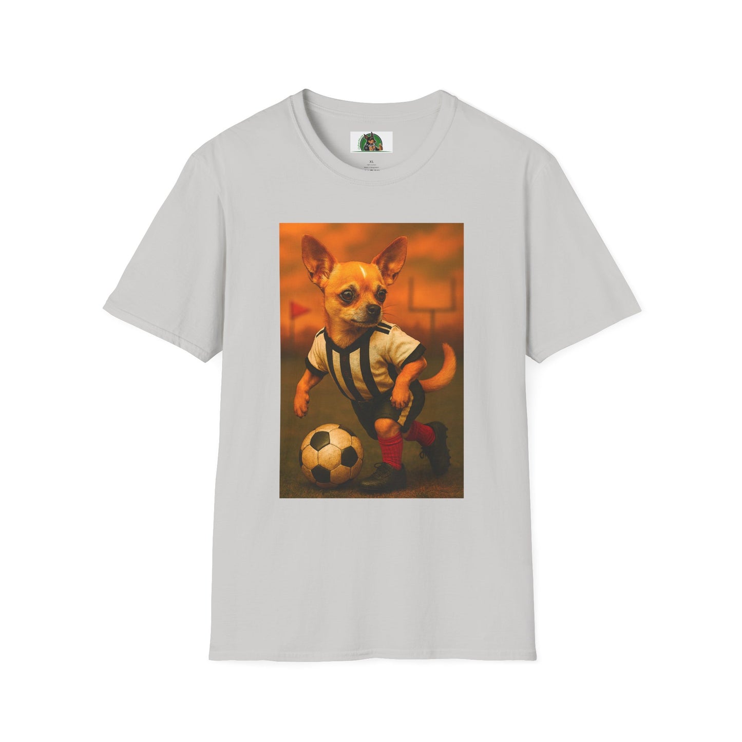 Chihuahua Soccer T-Shirt Sports T-Shirt Printify Ice Grey S