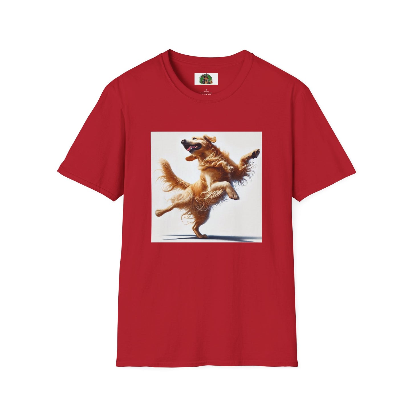 Golden Retriever Dance T-Shirt T-Shirt Printify S Cherry Red