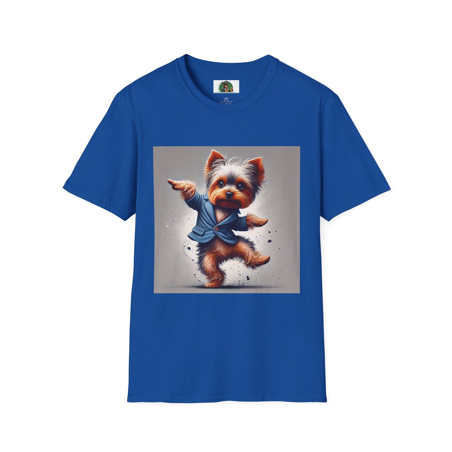 Yorkie Dancing T-Shirt T-Shirt Printify XS Royal