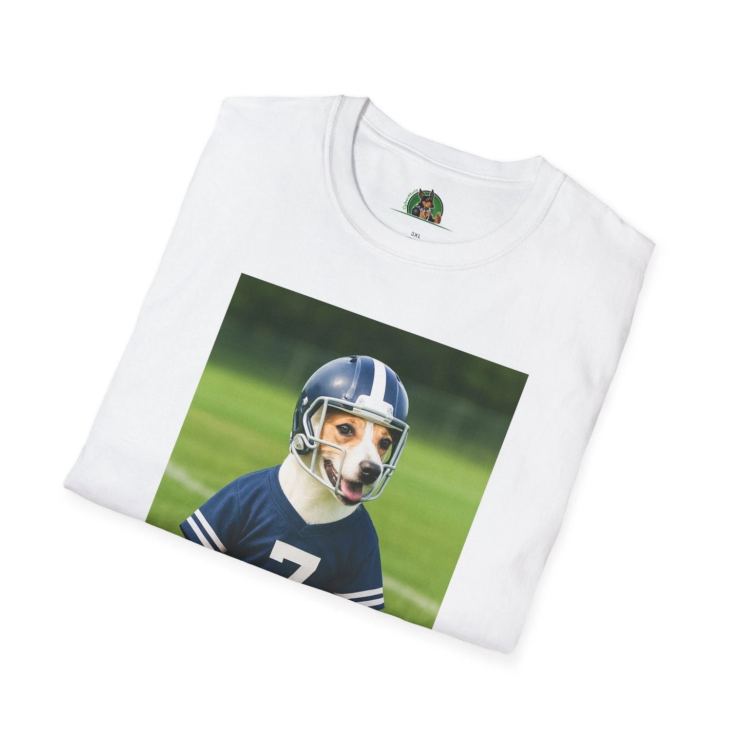 Jack Russell Football T-Shirt — Sports Dog Tee T-Shirt Printify