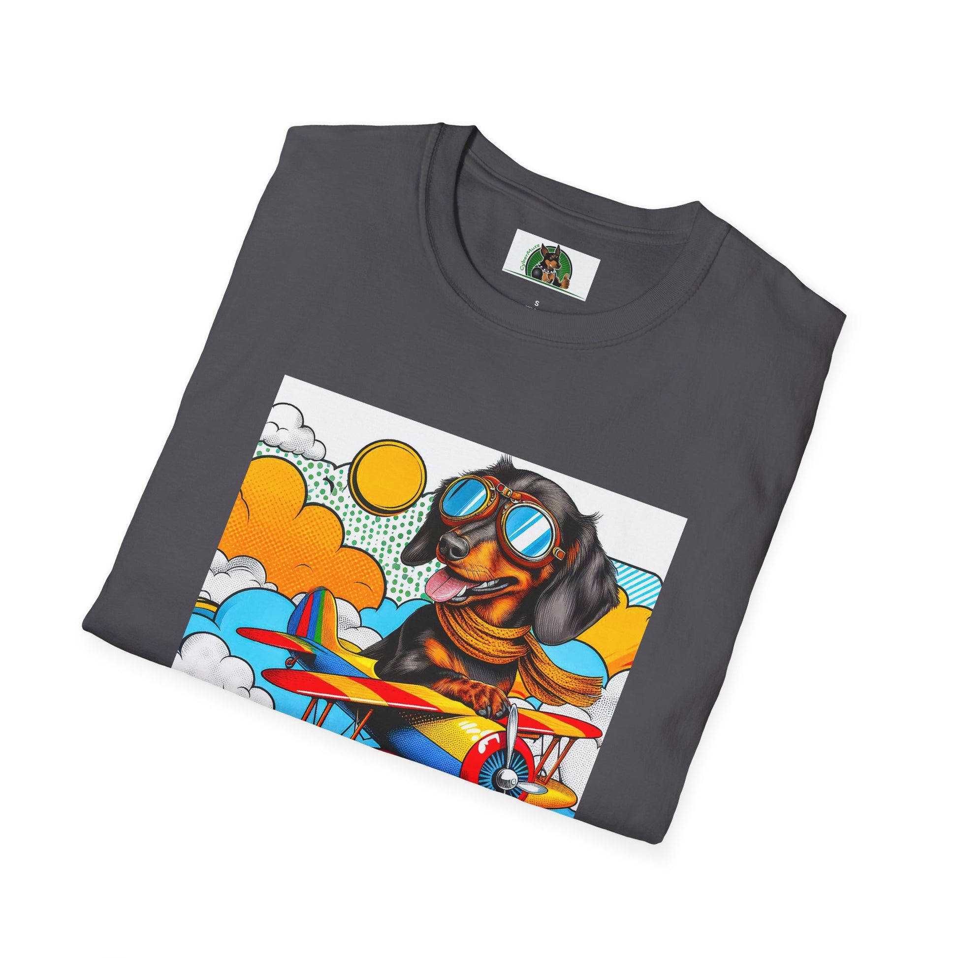 Dachshund pilot t shirt T-Shirt Printify
