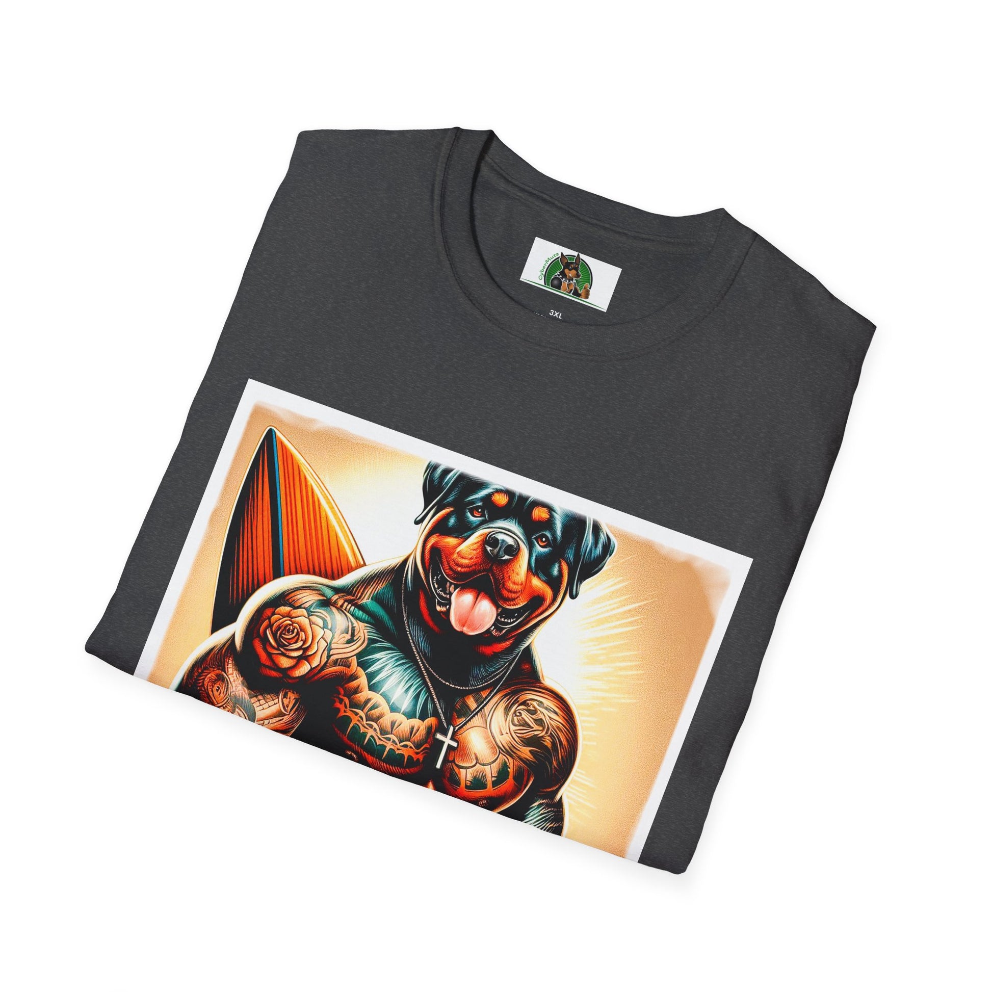 Rottweiler muscles surfer T-Shirt Printify