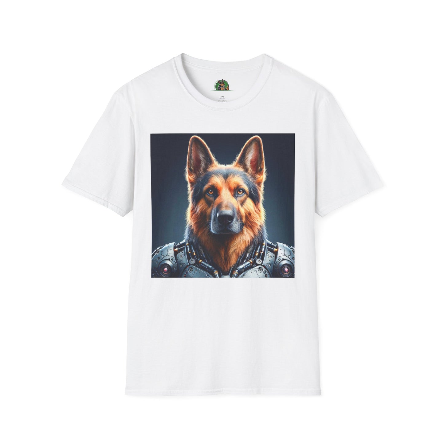 German Shepherd metal warrior shirt T-Shirt Printify White S