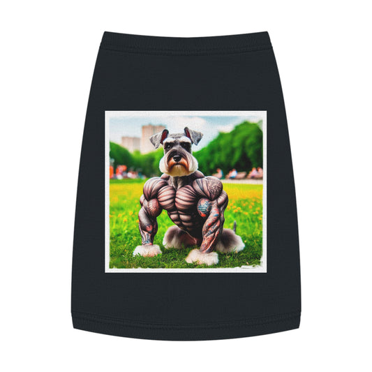 Miniature Schnauzer arm flexing shirt Pets Printify M Black