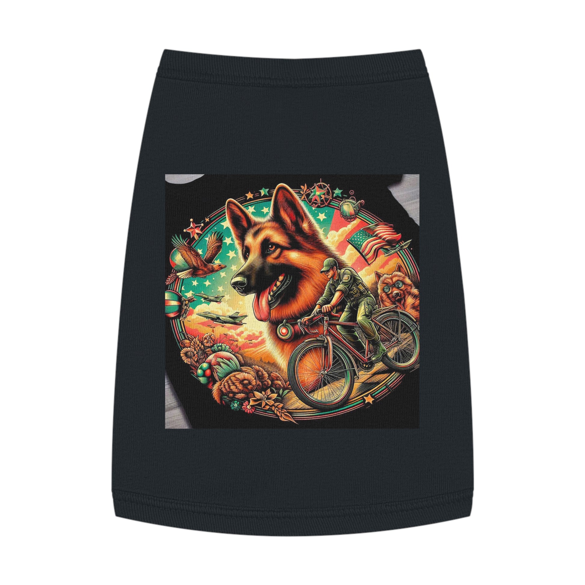 German Shepherd American hero shirt Pets Printify M Black