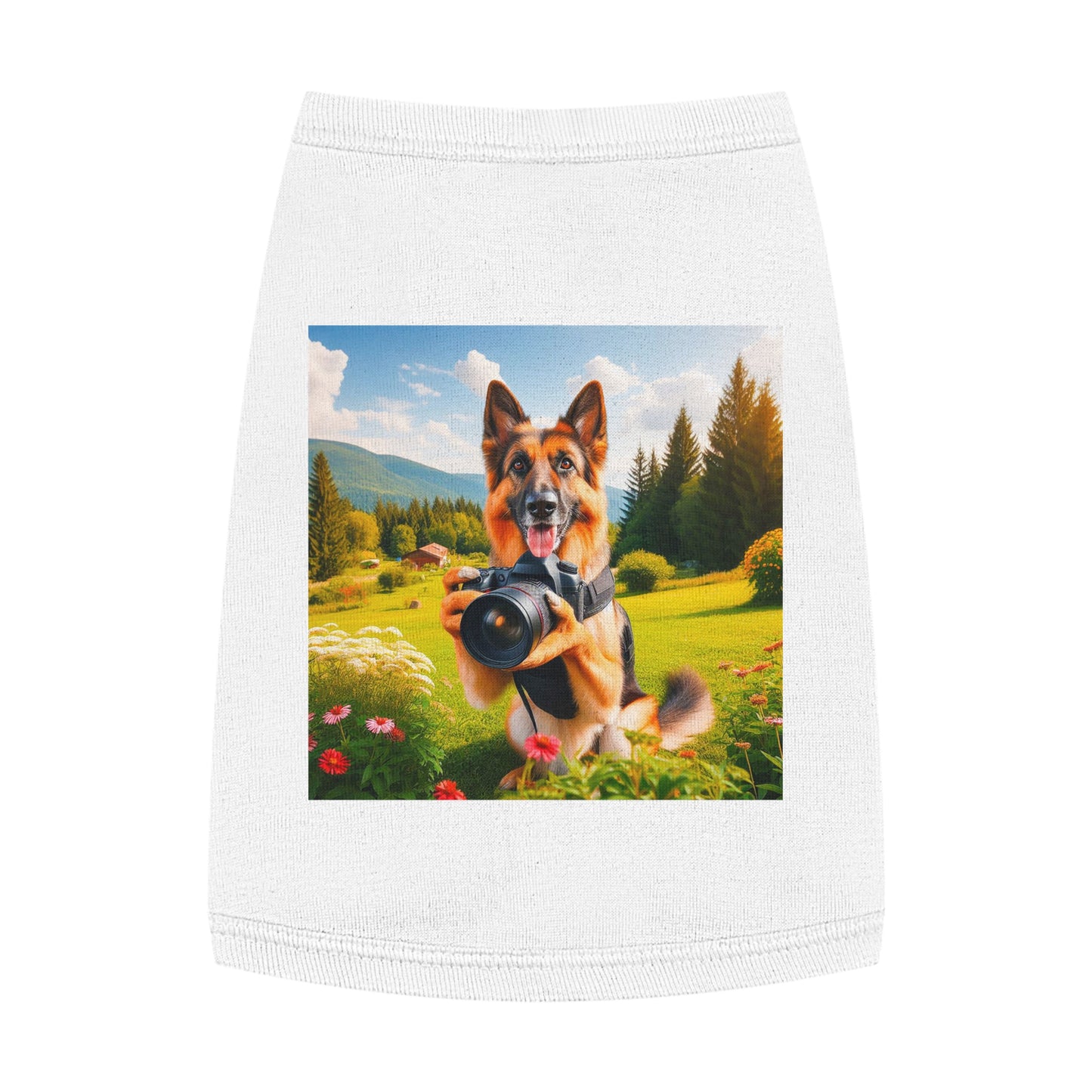 Pet Tank Top German Shepherd Pets Printify M White 