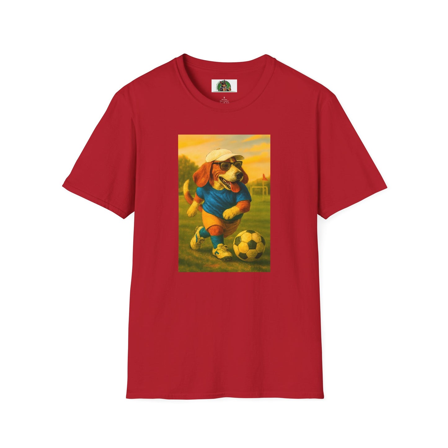 Sports Beagle Soccer T-Shirt T-Shirt Printify Cherry Red S