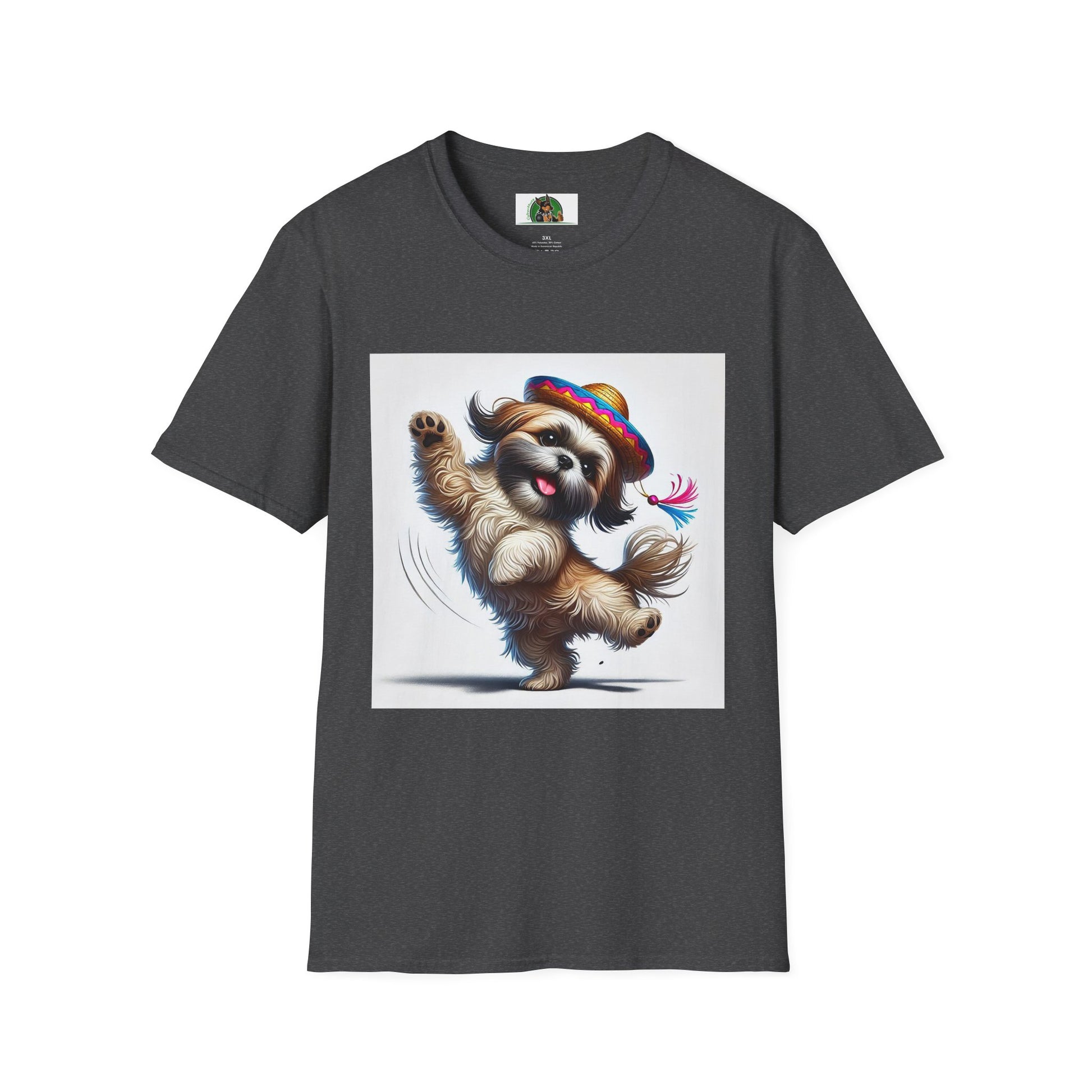 Dancing Shih Tzu T-Shirt T-Shirt Printify XS Dark Heather