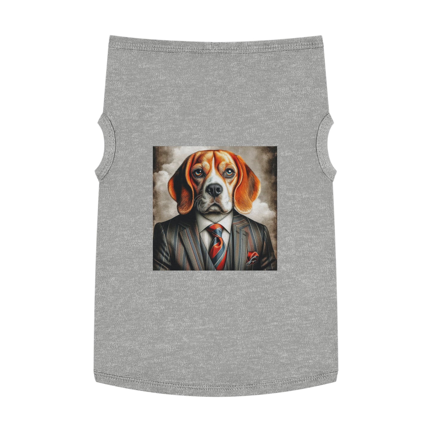 Pet Tank Top Beagle Dog In Suit Pets Printify XL Heather 