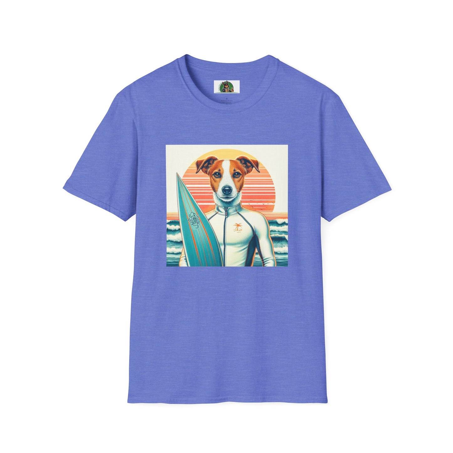 Jack Russell Wet Suit Surfer T-Shirt Printify S Heather Royal