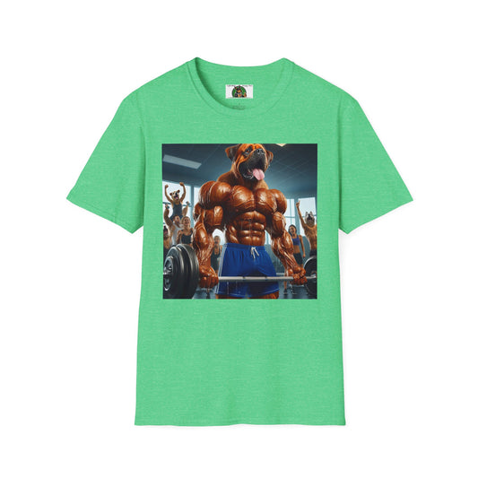 Wacky Muscle Dog T-Shirt Printify Heather Irish Green S 