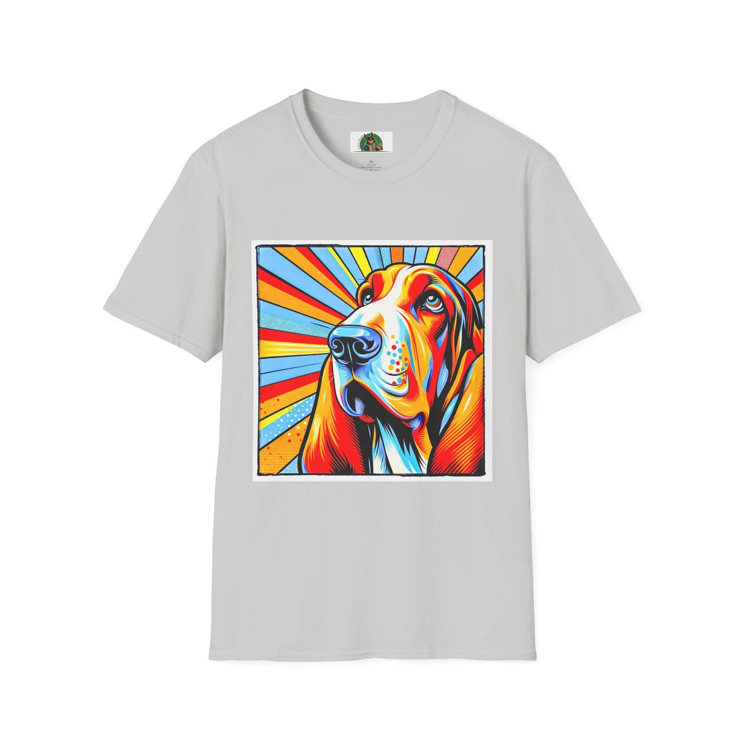 Basset Hound Pop Art Shirt T-Shirt Printify S Ice Grey 