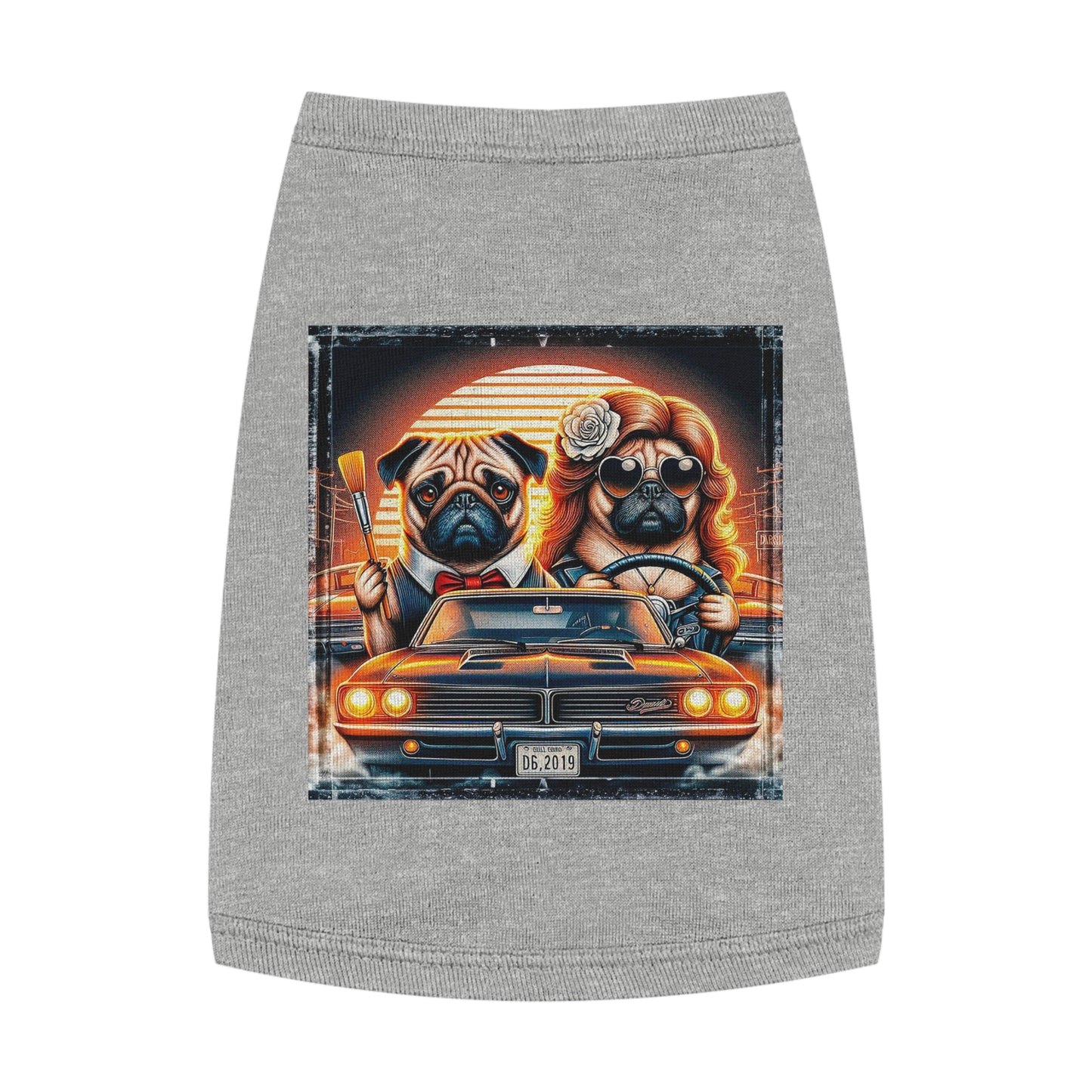 Wacky Pet Tank Top Pug Pets Printify M Heather 