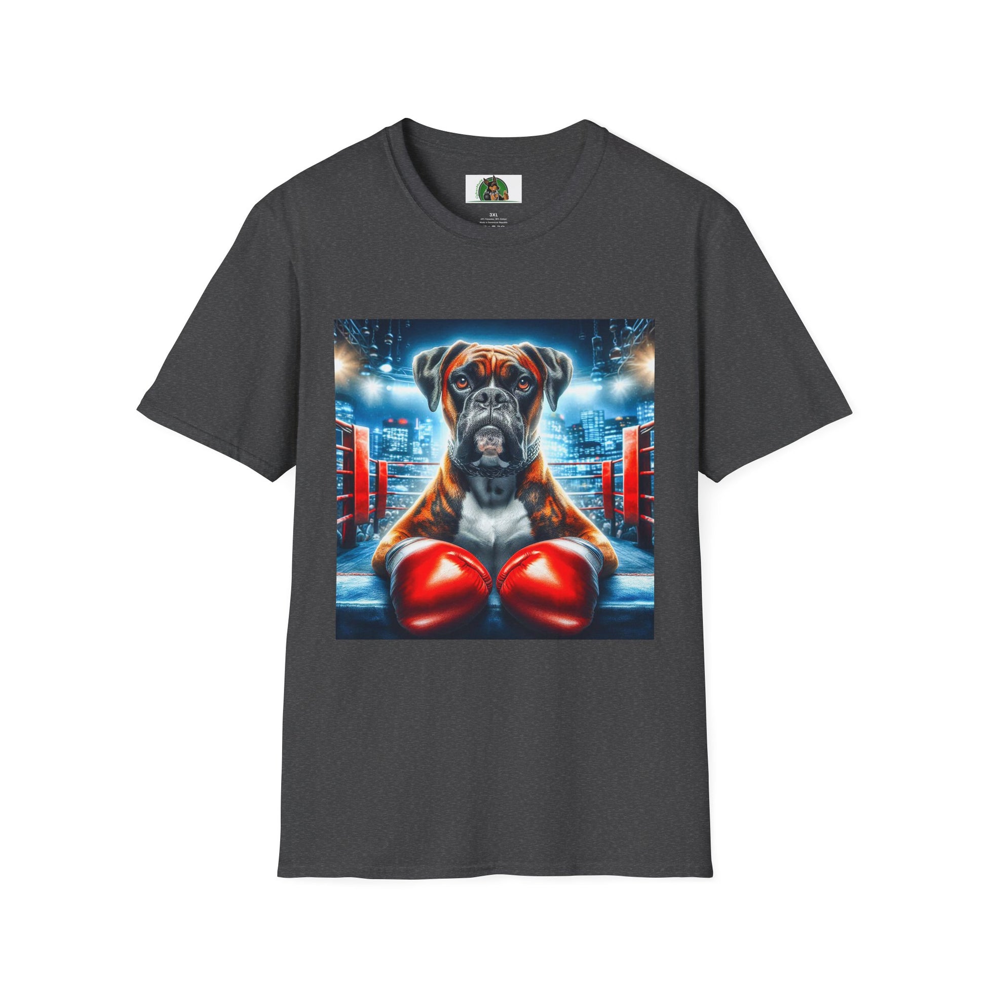 Boxing Boxer Dog Shirt T-Shirt Printify XS Dark Heather 