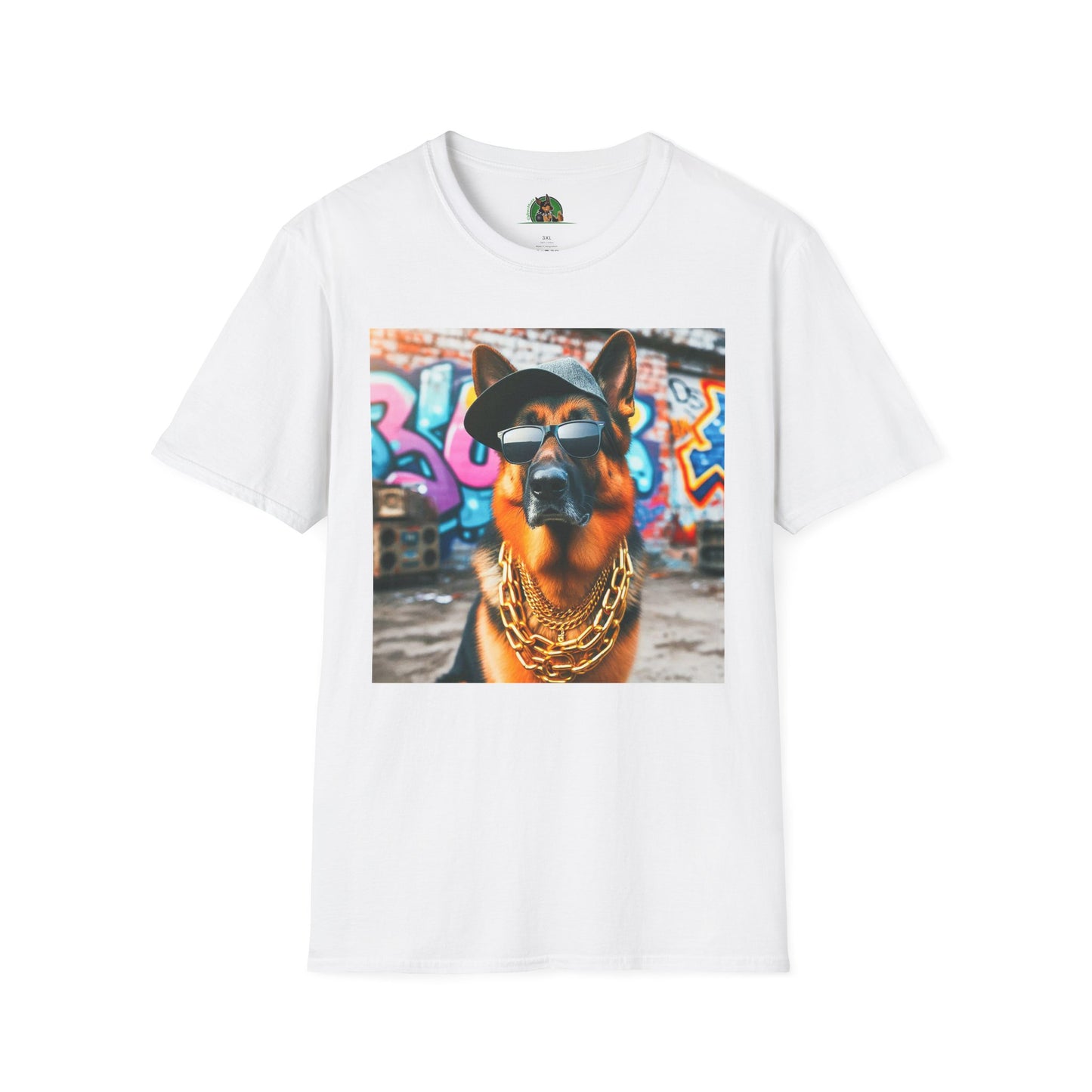 German Shepherd gangster shirt T-Shirt Printify White S