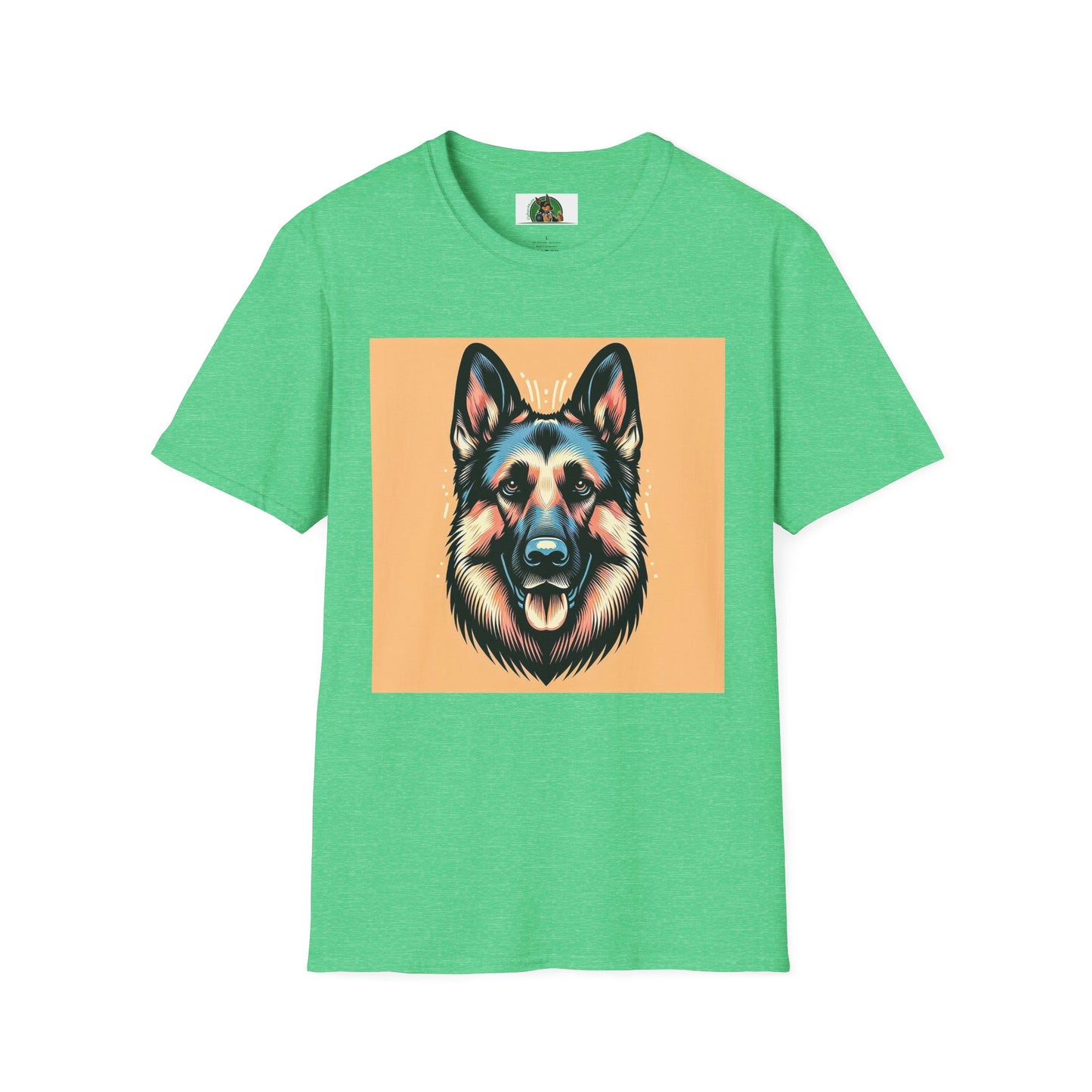 German Shepherd puppy shirt T-Shirt Printify S Heather Irish Green