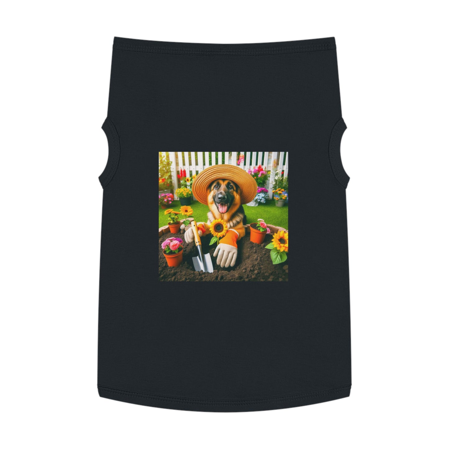 German Shepherd happy Gardner shirt Pets Printify XL Black