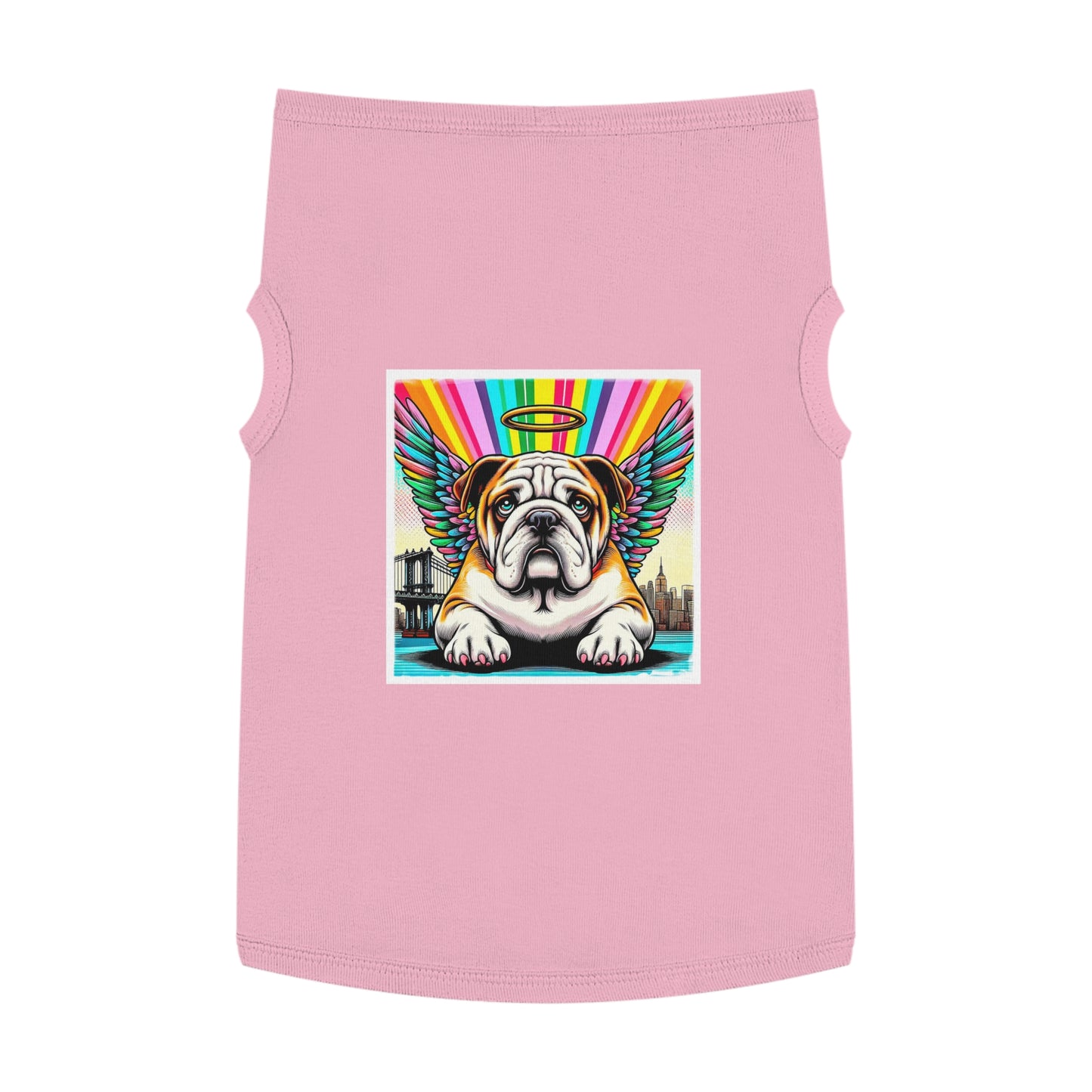Pet Tank Top Bulldog heavenly angel t shirt Pets Printify XL Pink