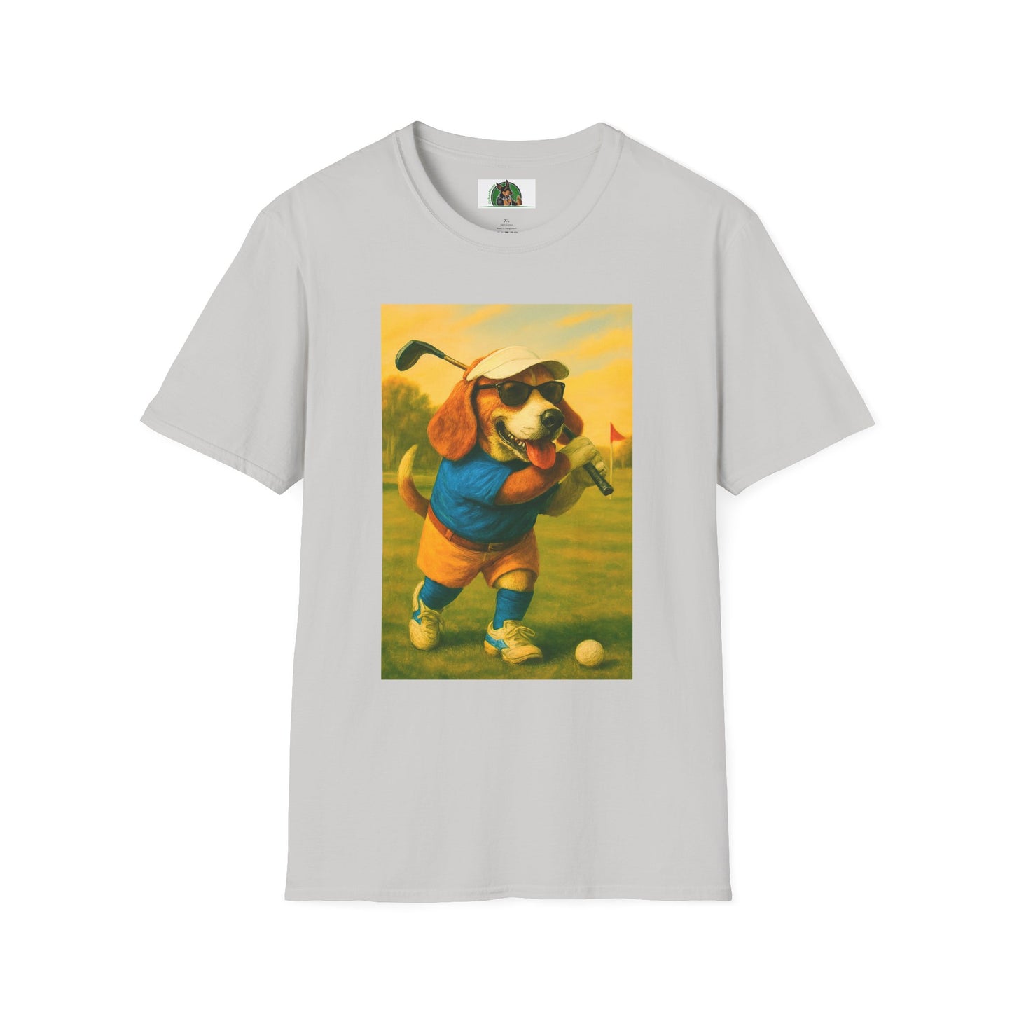 Sports Beagle Golf T-Shirt T-Shirt Printify Ice Grey S