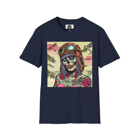 Zombie Girl T-Shirt Printify S Navy 