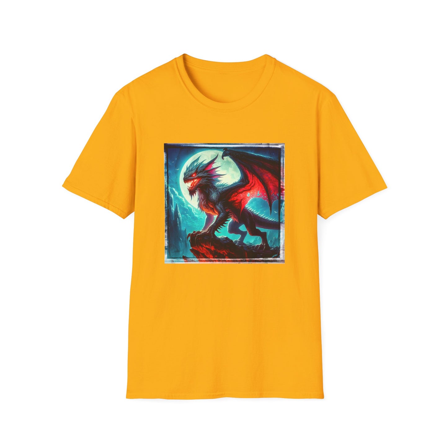 Chupacabra dragon t shirt T-Shirt Printify S Gold