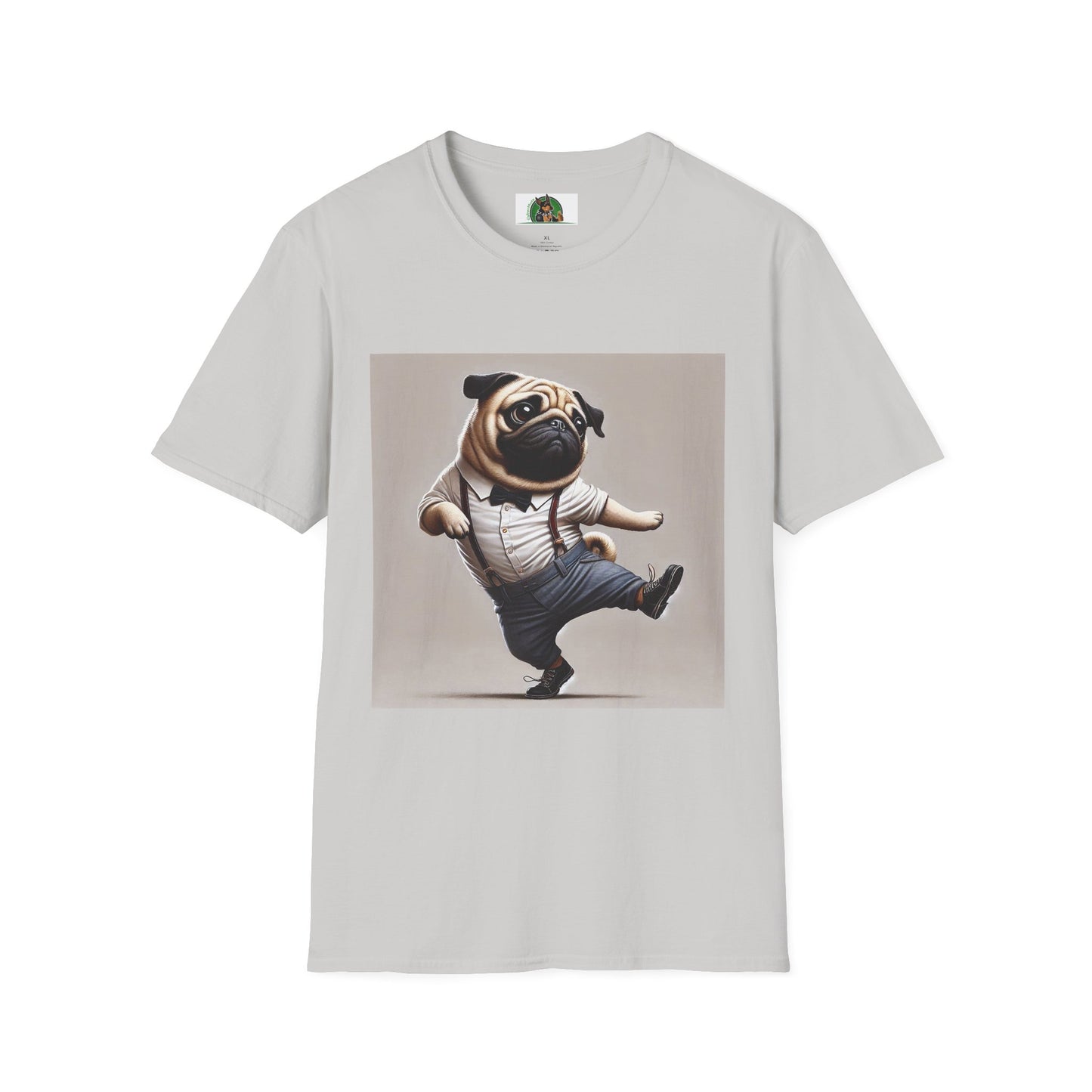 Dancing Pug T-Shirt T-Shirt Printify S Ice Grey