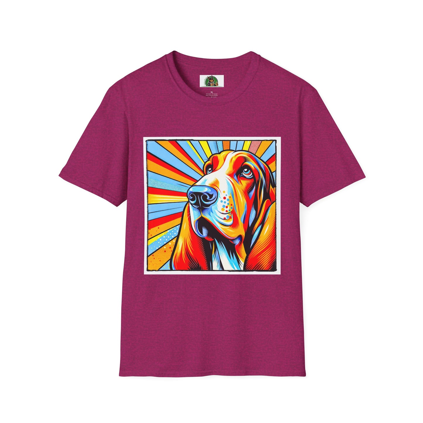 Basset Hound Pop Art Shirt T-Shirt Printify S Antique Heliconia 