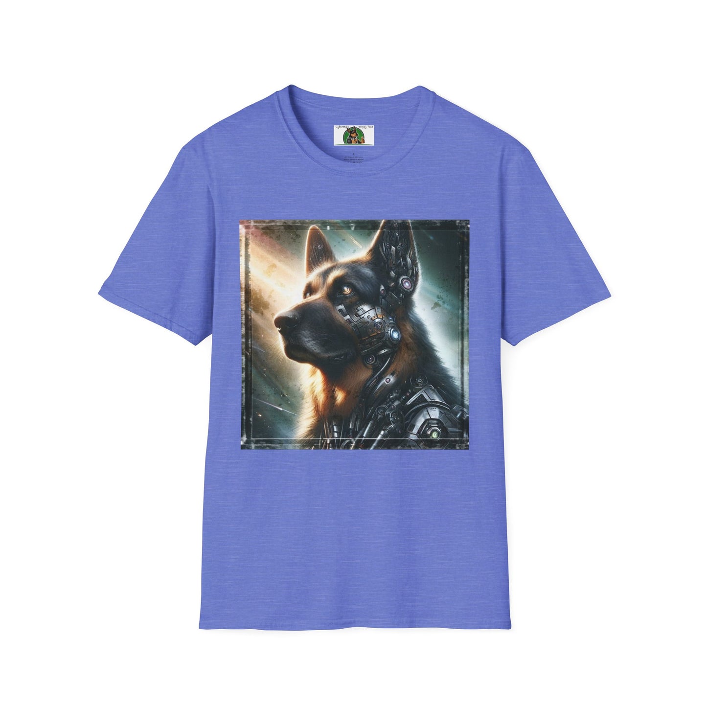 German Shepherd Robotic Dog  Unisex Softstyle T-Shirt T-Shirt Printify S Heather Royal 