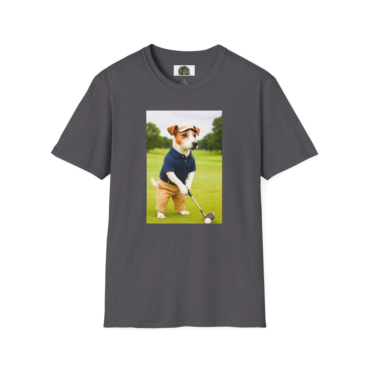 Jack Russell Golf Tee — Sports Dog T-Shirt T-Shirt Printify Charcoal S
