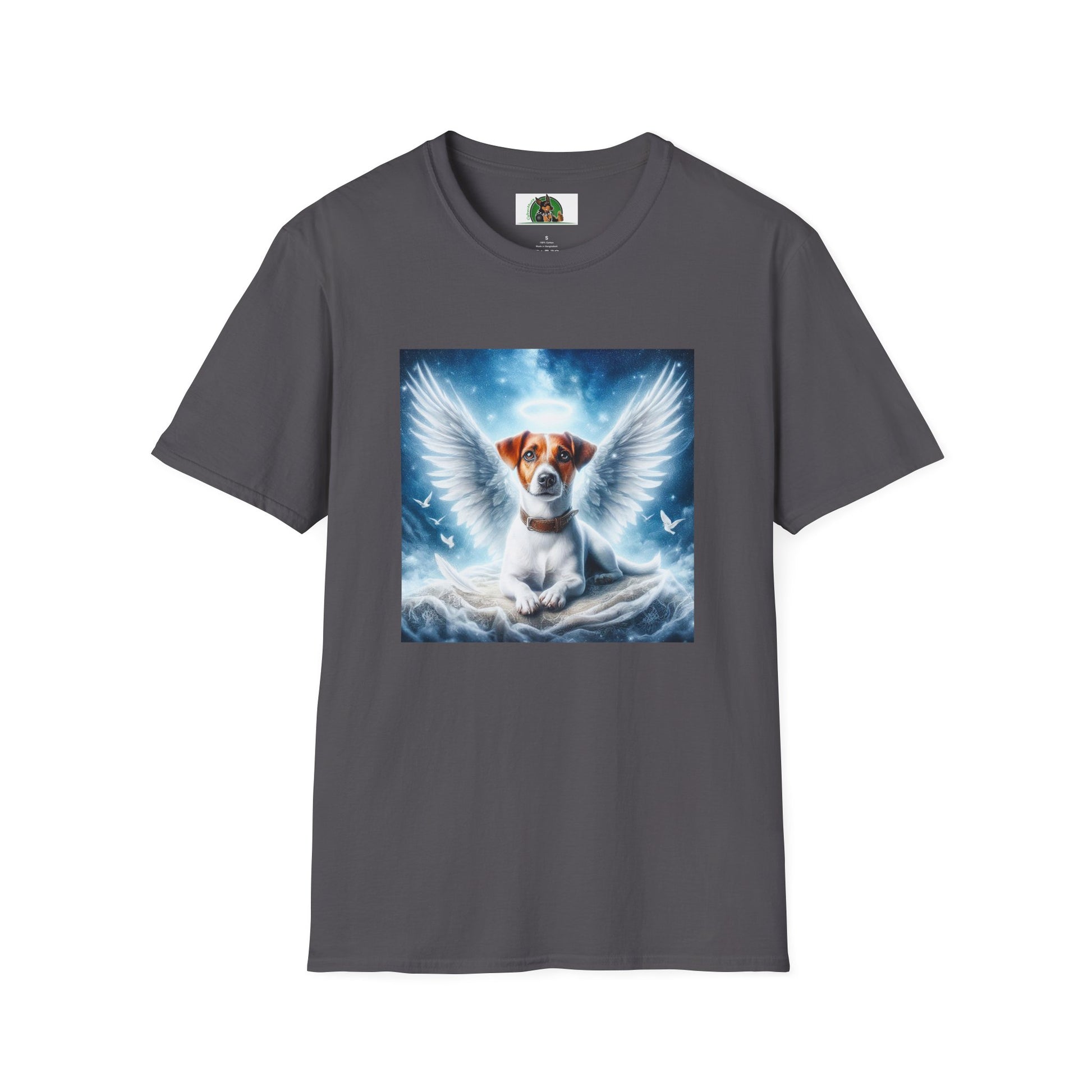 Jack Russell Angel T-Shirt Printify S Charcoal